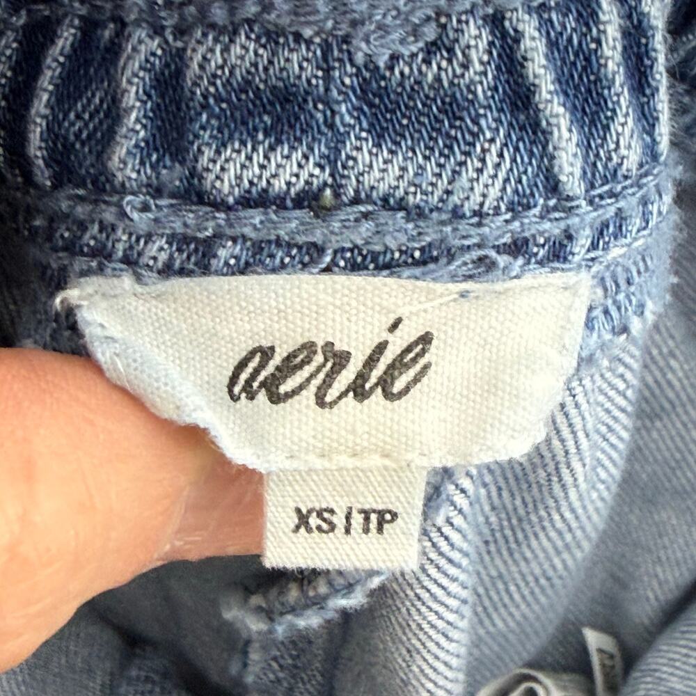 Aerie Denim Shorts Women’s XS Elastic Waist Pull-On Blue - Picture 3 of 3